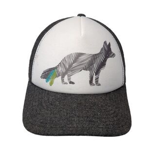 Wolf Snapback Hat Gray One Size Adjustable Colorblock Outdoor Pistil